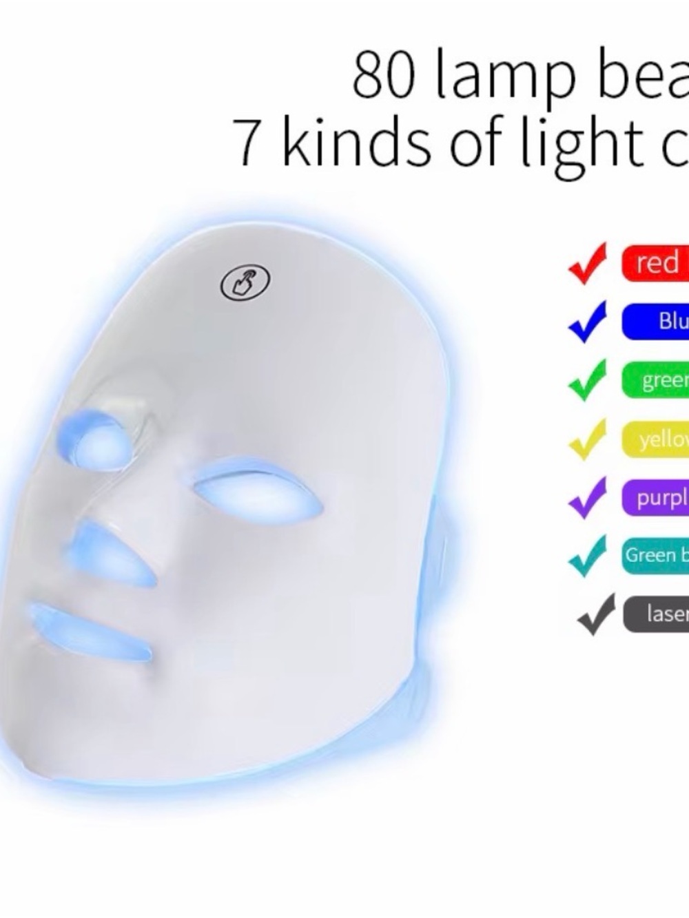 LED Red Light 7-1 Therapy Facial Mask for Women - White by - Picture 5 of 5